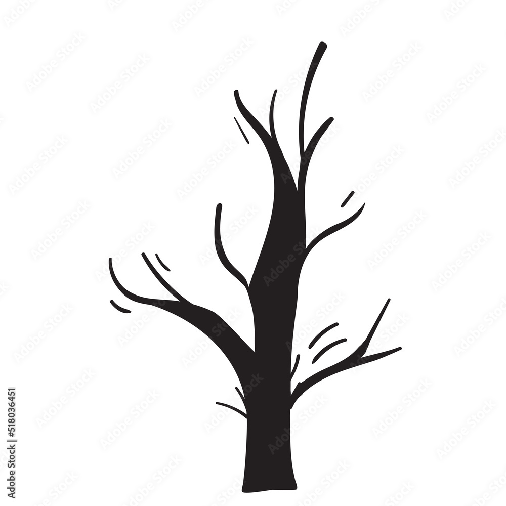 Silhouette of the tree doodle. Vector Illustration Silhouette of the tree doodle. Vector Illustration