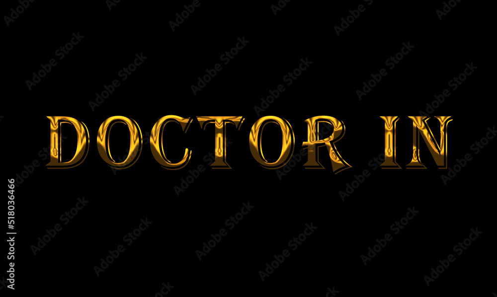 Obraz premium doctor outside sign in black background and gold letter