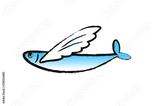 飛び魚　トビウオ　あご　手描き風