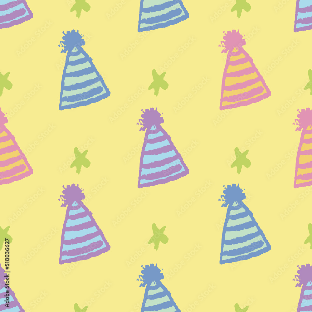 Star Party Hat Seamless Pattern Star Party Hat Seamless Pattern