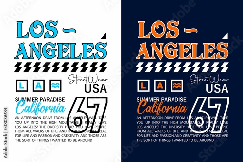 Los Angeles typography slogan for print t shirts 