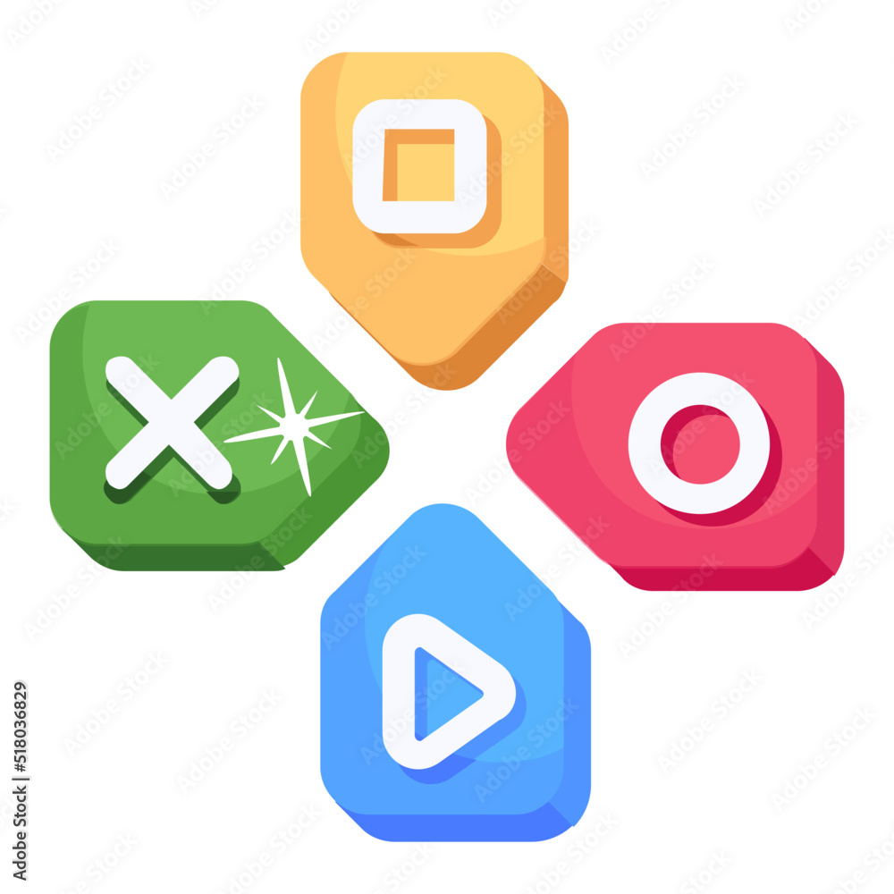 Icon of media buttons flat design Icon of media buttons flat design