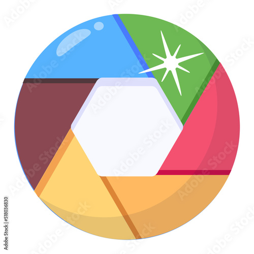 A camera shutter flat icon download