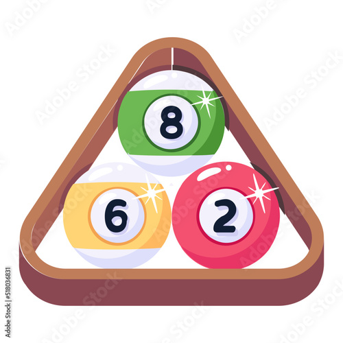 A snooker pool balls flat icon 