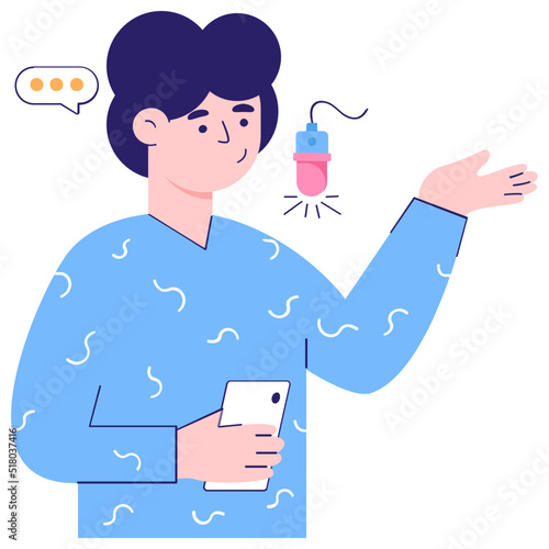 A scalable flat illustration of online podcast 