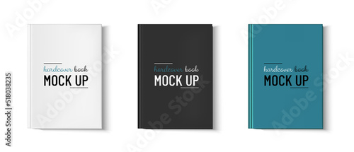 Blank Hardcover Book Template Set - Vector Illustrations Isolated On White Background