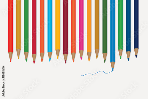SDGsカラーの色鉛筆イラスト背景