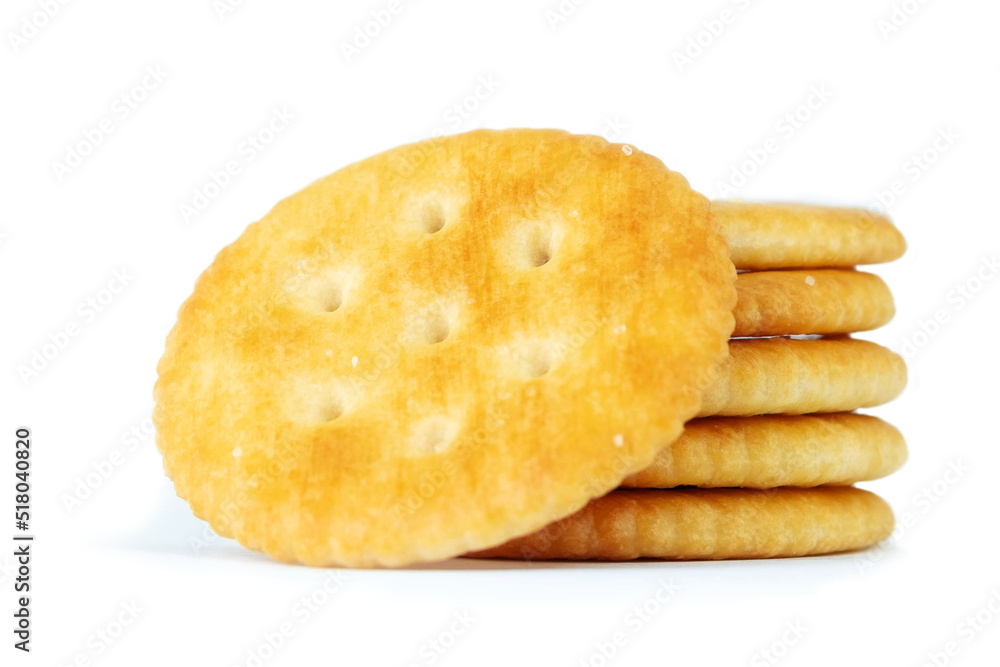 Biscuits isolated on white background. Brown biscuits. Biscuits isolated on white background. Brown biscuits.
