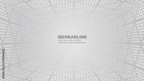Halftone dots extending tunnel space sense technology background
