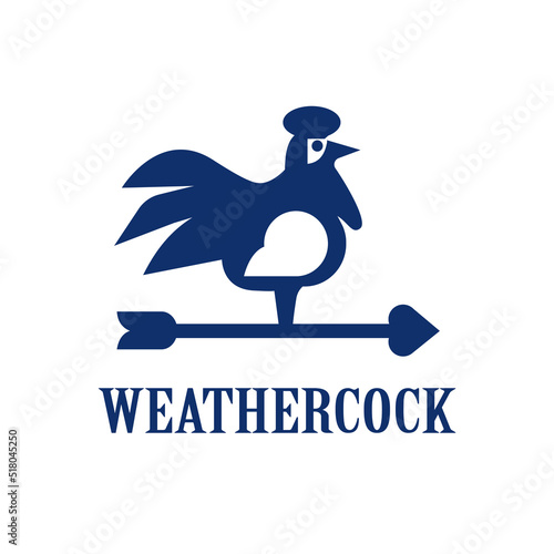 Modern Illustration Vector Silhouette, Chicken Weather Vane