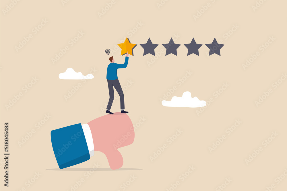 Negative feedback, bad review or one star customer feedback, terrible or poor quality user