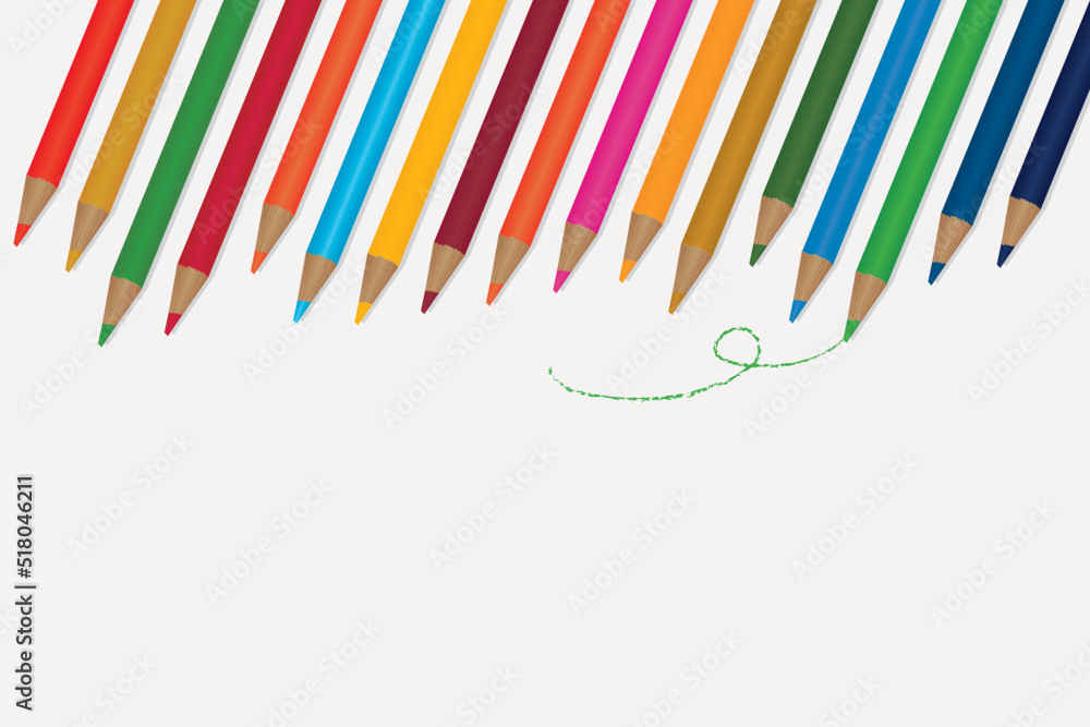 Fototapeta premium SDGsカラーの色鉛筆イラスト背景