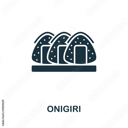 Onigiri icon. Monochrome simple line Fastfood icon for templates, web design and infographics