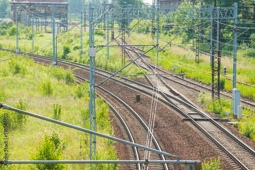 Railroad Tracks and Overhead Wires, From Above