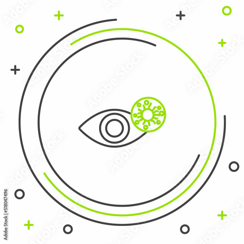 Line Reddish eye due to virus, bacterial or allergic conjunctivitis icon isolated on white background. Colorful outline concept. Vector