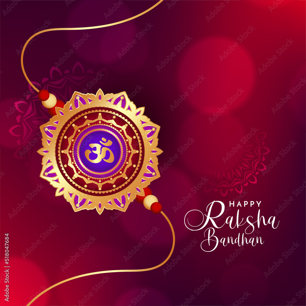 Fototapeta premium Happy Raksha Bandhan Indian cultural festival card