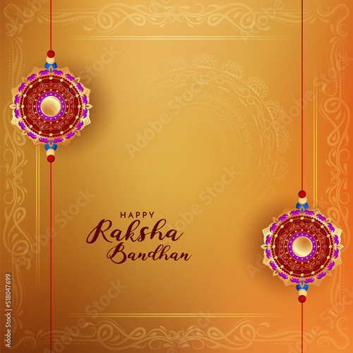 Happy Raksha Bandhan Indian cultural festival card