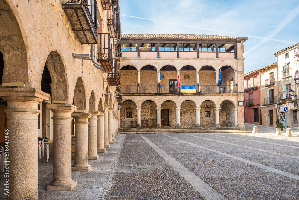 View at the Place with Town hall building of Siguenza - Spain