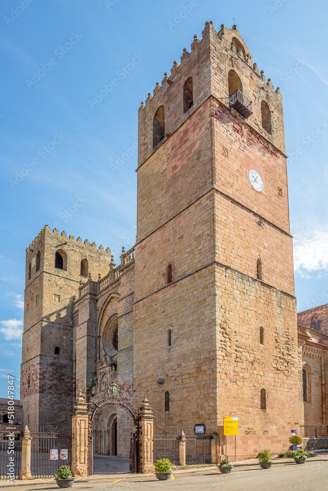 View at the Cathedral of Santa Maria in the streets of Siguenza - Spain