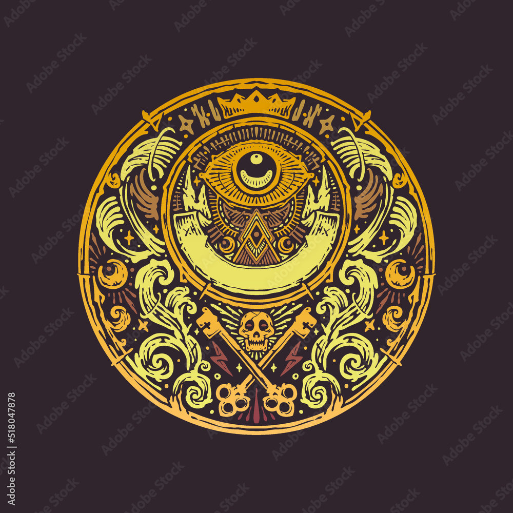 Obraz premium The golden keys watcher badge