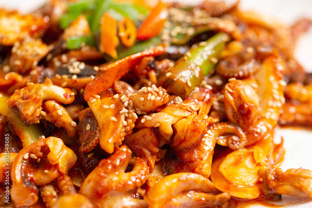 Stir fried spicy vegetable octopus Stir fried spicy vegetable octopus