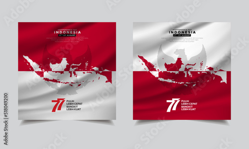 Collection of Modern 77 indonesia design logo with indonesia maps vector. photo