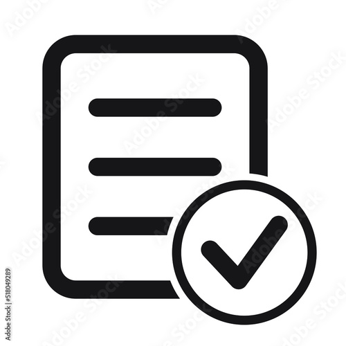 Complete icon or logo isolated sign symbol vector illustration. Check form icon. File Tick icon.