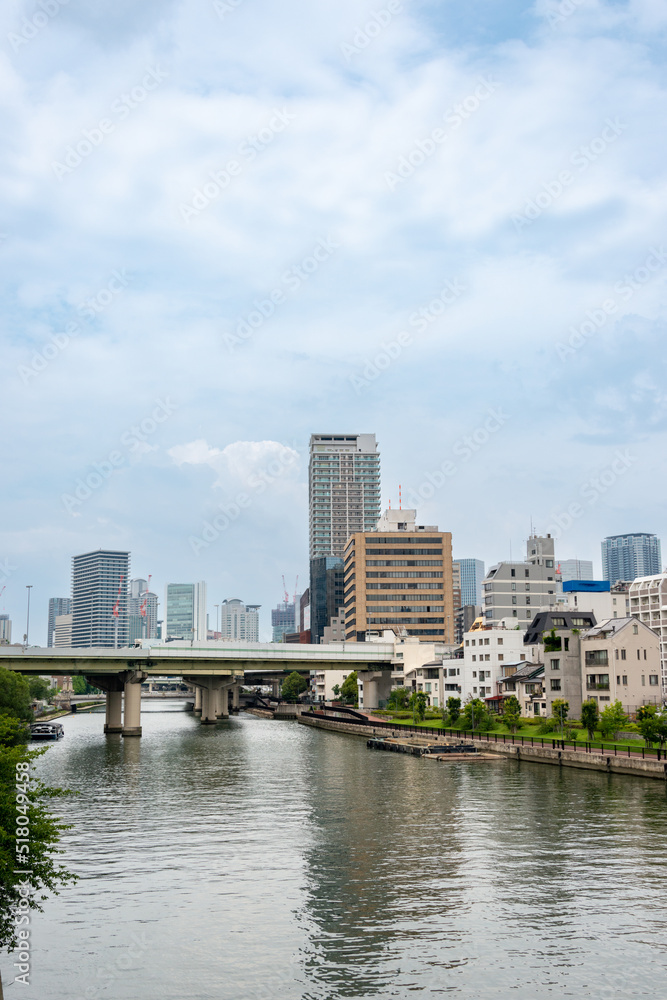 Office buildings around Nakanoshima area in Osaka, Japan