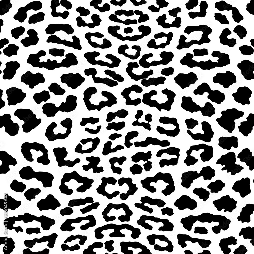 Vector black leopard, cheetah and jaguar print seamless pattern. Animal skin print seamless pattern design.