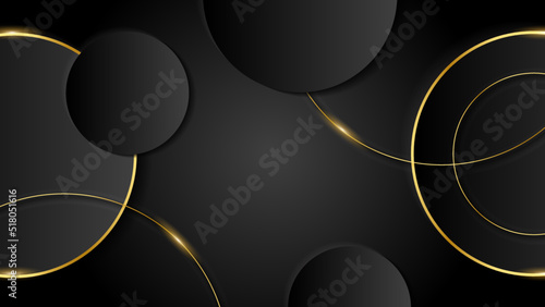 Luxury black gold abstract background. Vector illustration for presentation design. Can be used for business, corporate, institution, party, festive, seminar, flyer, texture, wallpaper, and pattern.