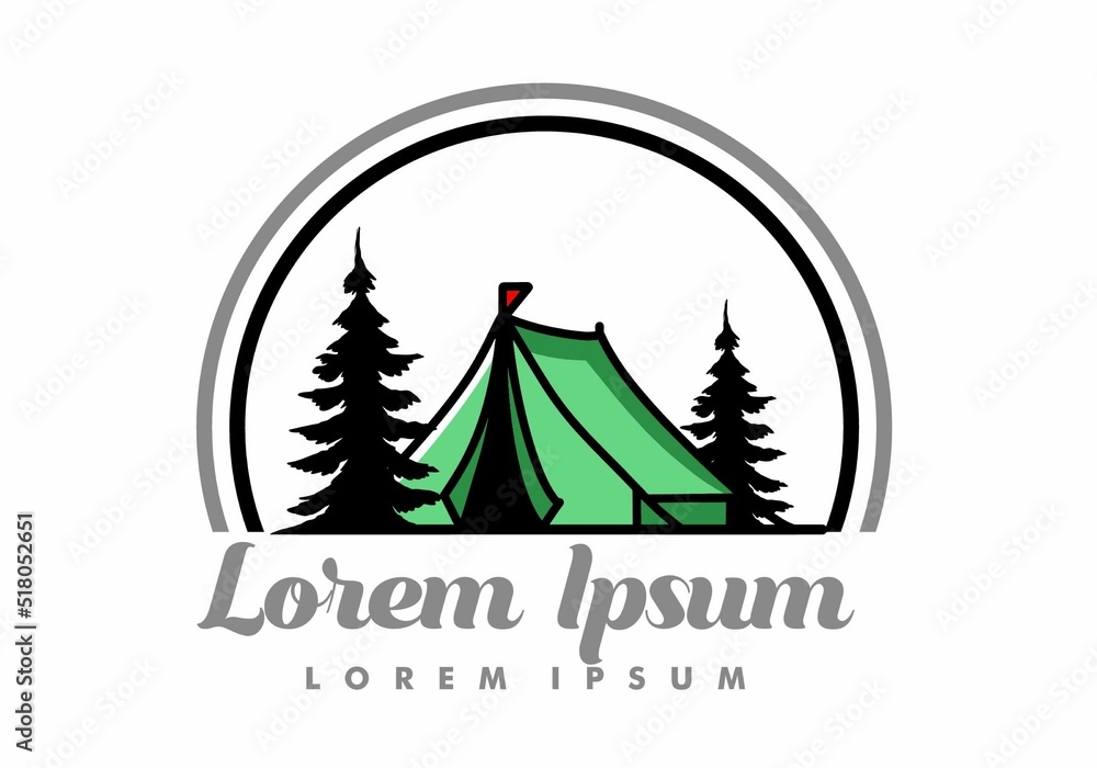 Big camping tent illustration design Big camping tent illustration design
