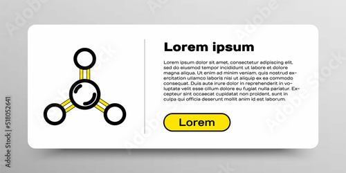 Line Molecule icon isolated on white background. Structure of molecules in chemistry, science teachers innovative educational poster. Colorful outline concept. Vector