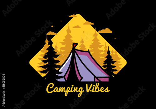 Big camping tent illustration design