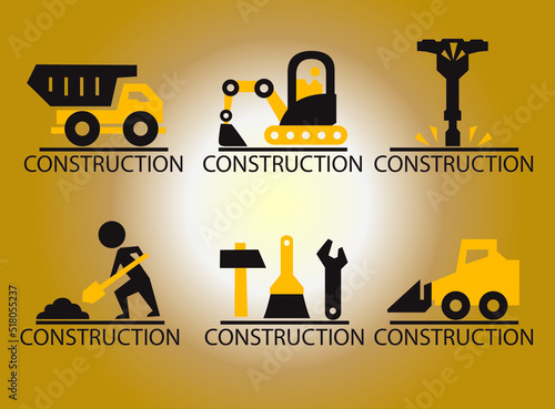 Civil Engineering Vectors Logos | Construction logo collection vector material