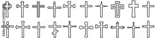 Christian cross vector icon cet. Religion illustration sign collection. Cross symbol or logo.