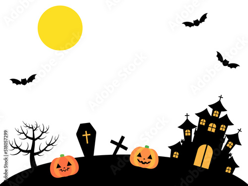 ハロウィンの背景　横位置　ホワイト