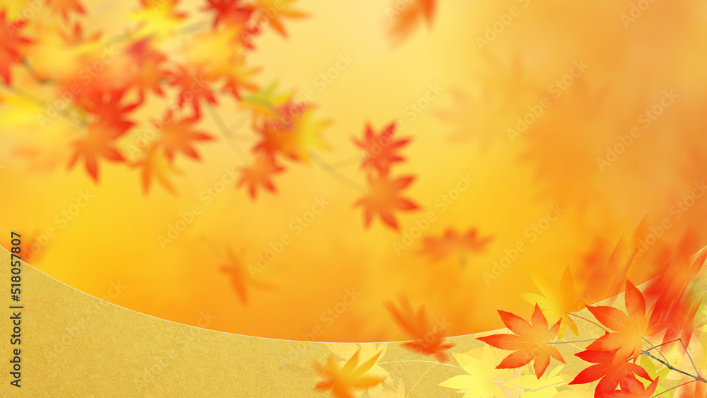 golden oriental background material depicting autumn leaves golden oriental background material depicting autumn leaves