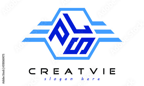 PLS three letter geometrical wings logo design vector template. wordmark logo | emblem logo | monogram logo | initial letter logo | typography logo | business logo | minimalist logo | photo