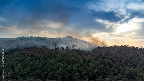 Forest Fire at the Peak District National Park - UK JULY 19th 2022