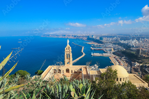 Panoramic View to the Oran Port on the Coastline of Mediterranean Sea, Algeria photo