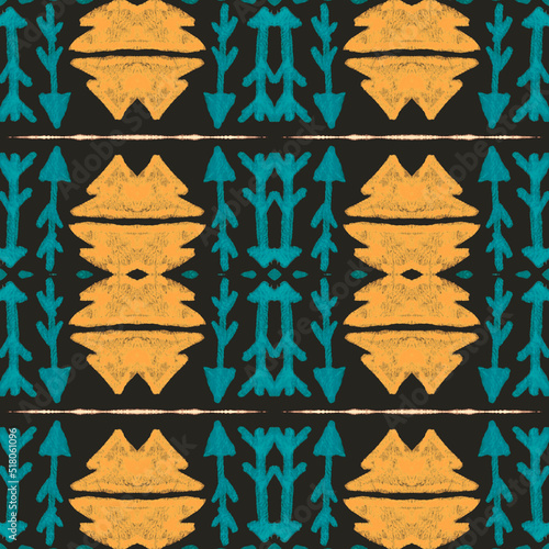 Navajo seamless pattern. Hand drawn ethnic background. photo