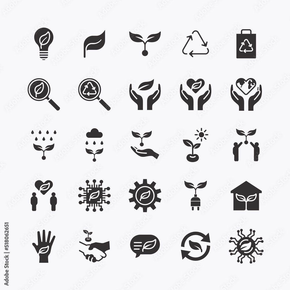 Eco logo flat icons set. ecology system clean energy. simple design vector Eco logo flat icons set. ecology system clean energy. simple design vector