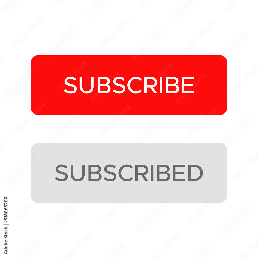 Subscribe, subscribed button icon. vector illustration Subscribe, subscribed button icon. vector illustration