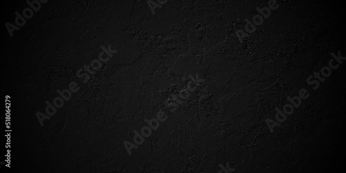 Dark black grunge textured concrete background. Panorama dark grey black slate background or texture. Vector black concrete texture. Stone wall background.	
