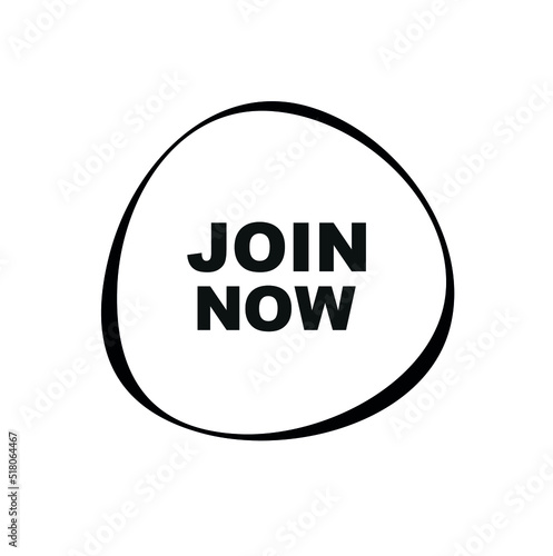 join now sign on white background	