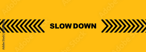 slow down sign on white background	