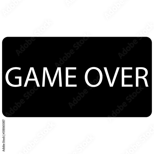 Black sign game over flat icon