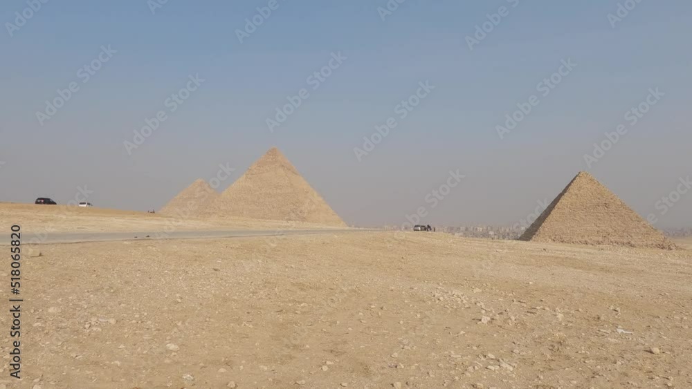 Giza pyramid complex in Egypt in the evening. Giza pyramid complex in Egypt in the evening.