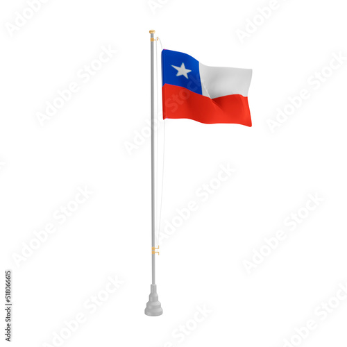 3d illustration flag of Chili