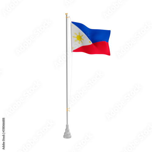 3d illustration flag of Philippines